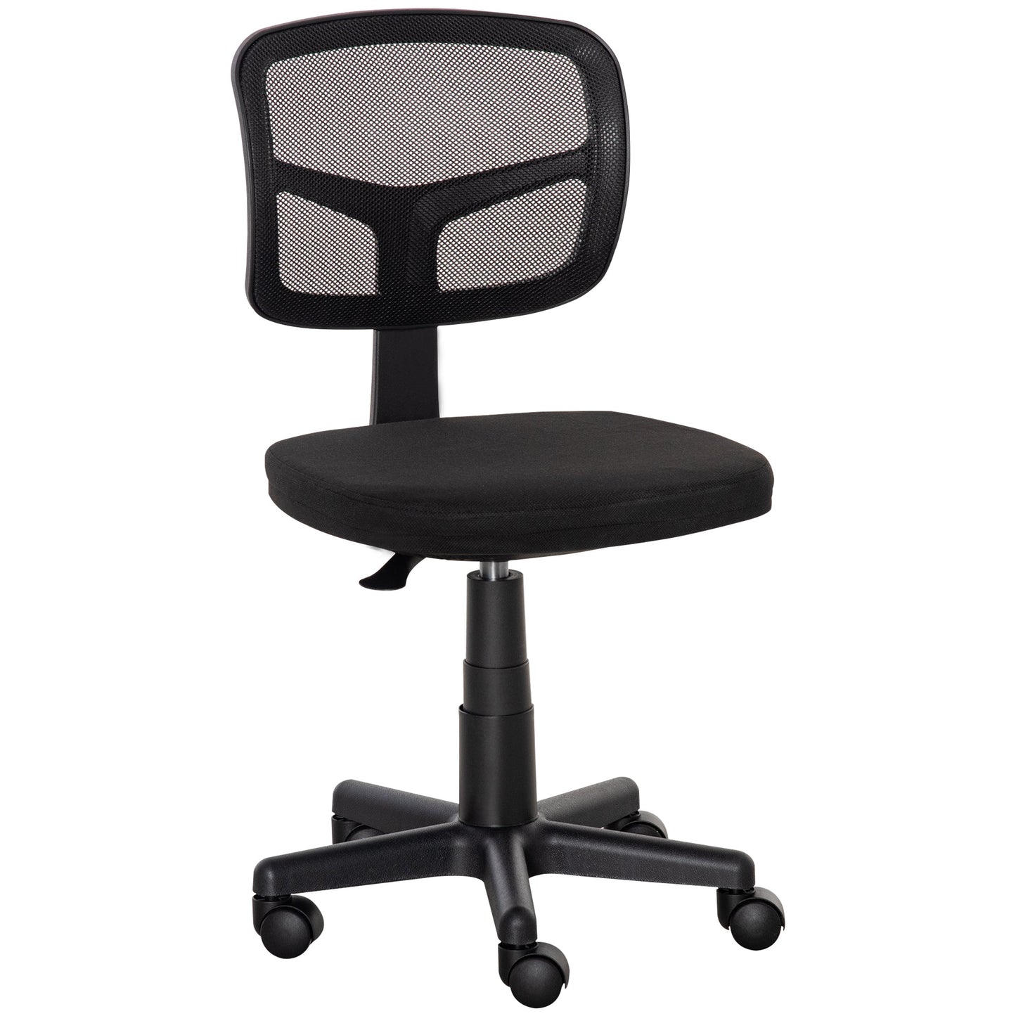 Ergonomic Mesh Office Chair Without Armrests and Height Adjustable, Black