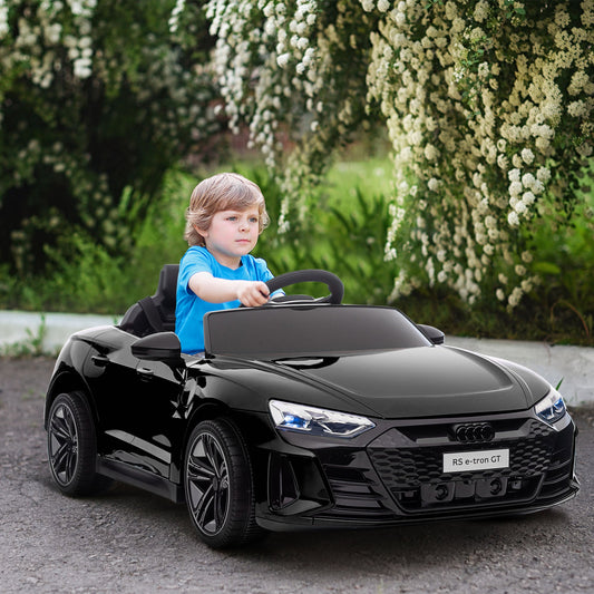 Electric Ride-On Car for Children 5 Years with Audi License, Remote Control and Music, Black