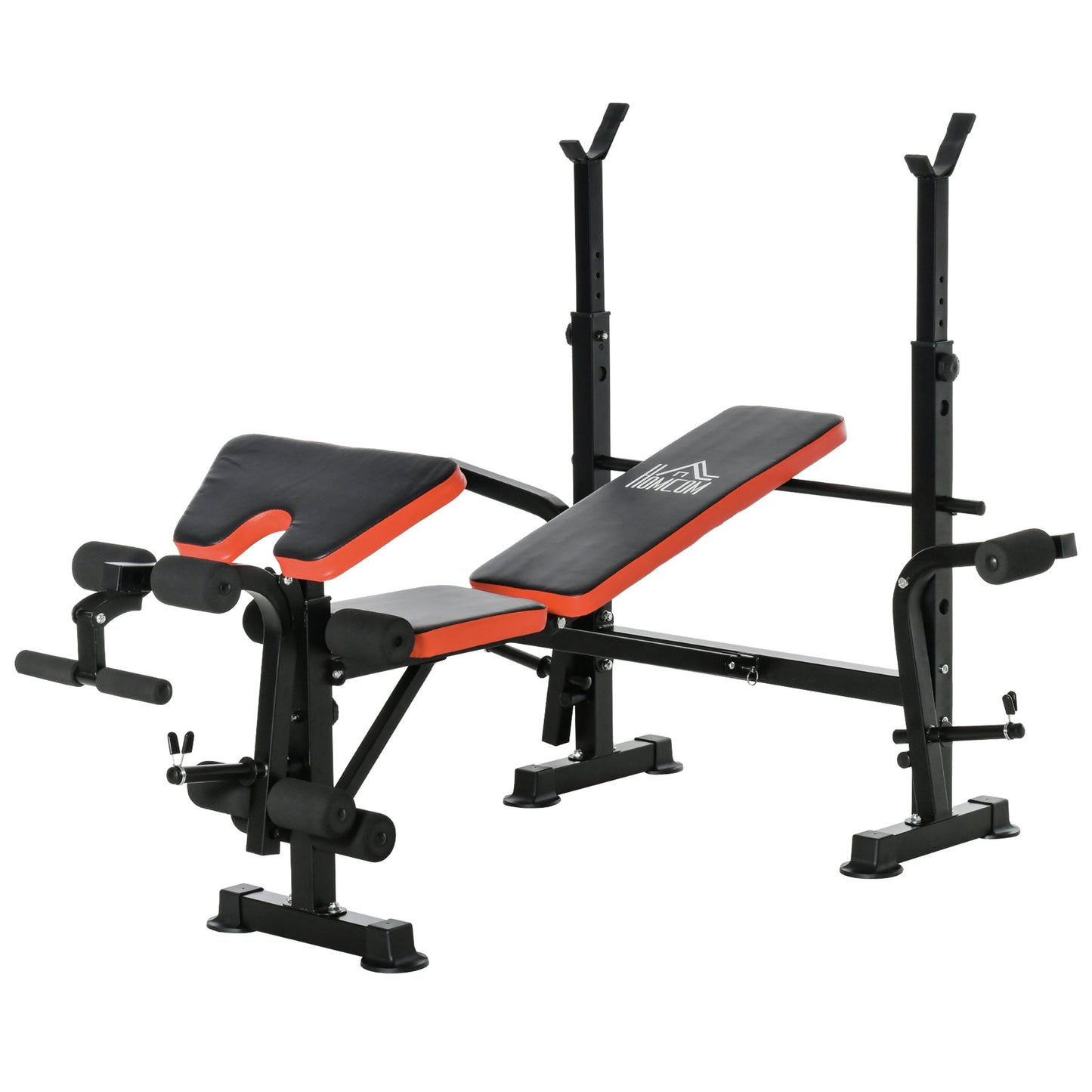 Weight Bench with Leg Developer Barbell Rack for Weight Lifting and Strength Training Multifunctional Workout Station for Home Gym Fitness