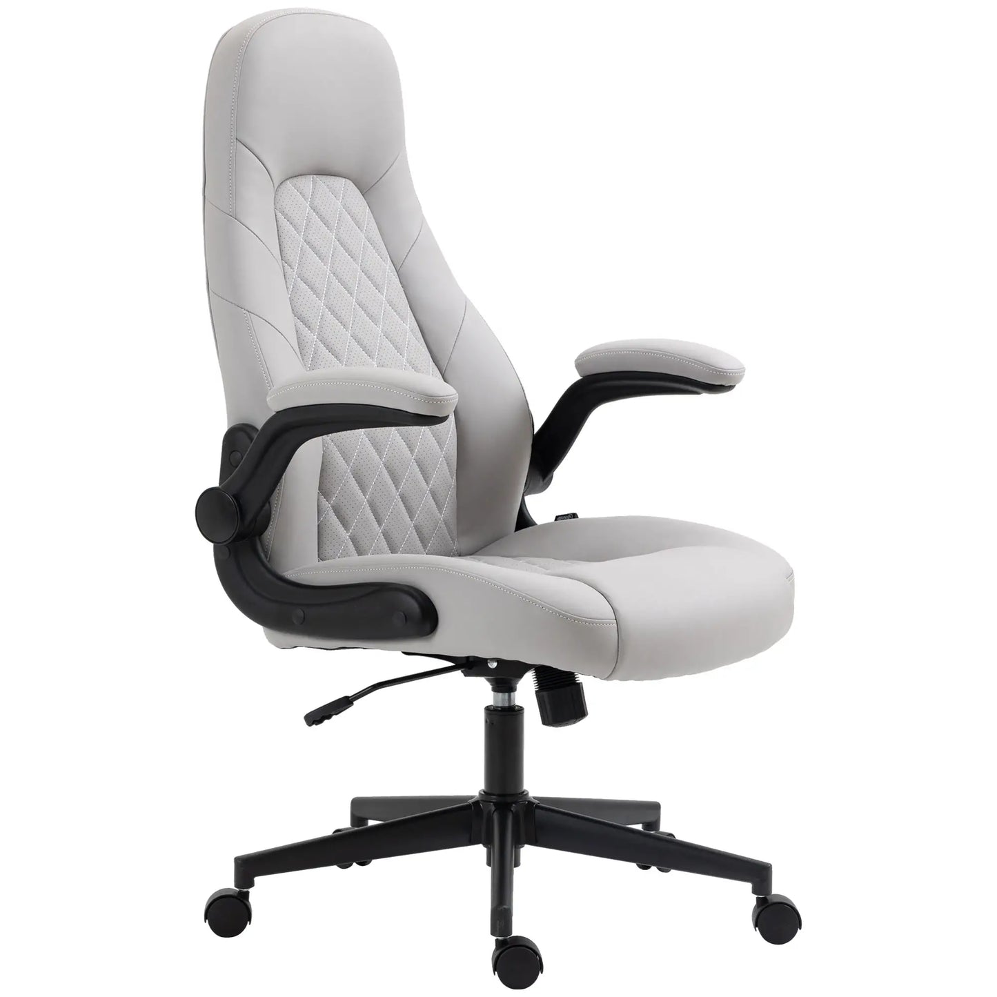 Ergonomic Office Chair with Folding Armrests and Adjustable Height, 67x70x112-122 cm, Grey