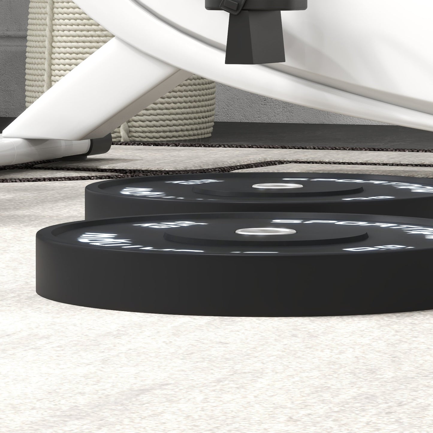 Set of 2 20kg Gym Discs for Barbell and Dumbbells with Ø5cm Attachment, Black