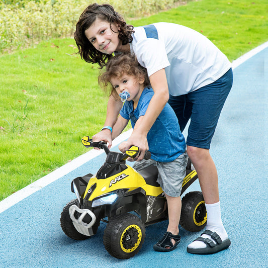 Quad for Children 18-36 Months Manual Push with Integrated Sounds, in PP and Metal, 44x67.5x38 cm, Yellow