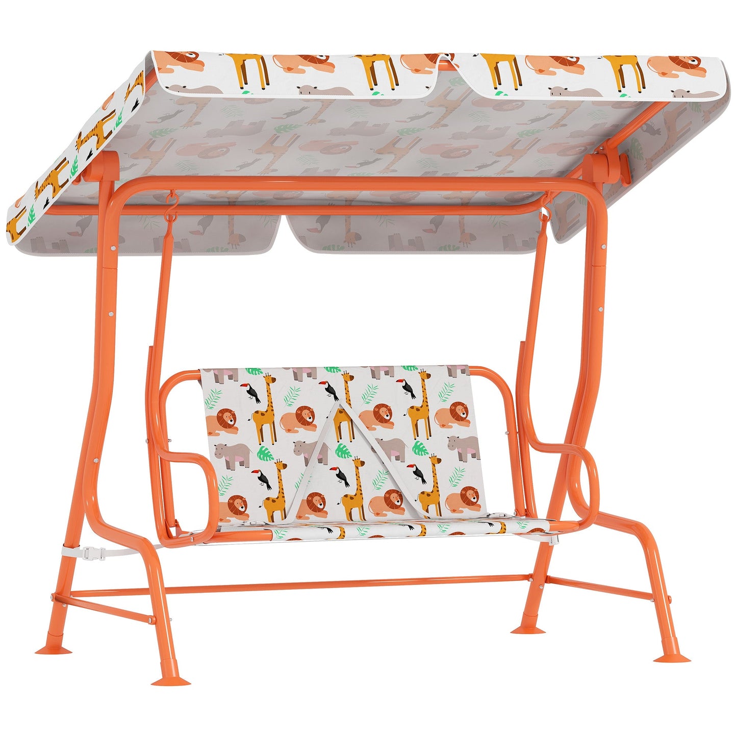 Children's Swing, 2-Seater Garden Swing, 112x75x120cm, Orange