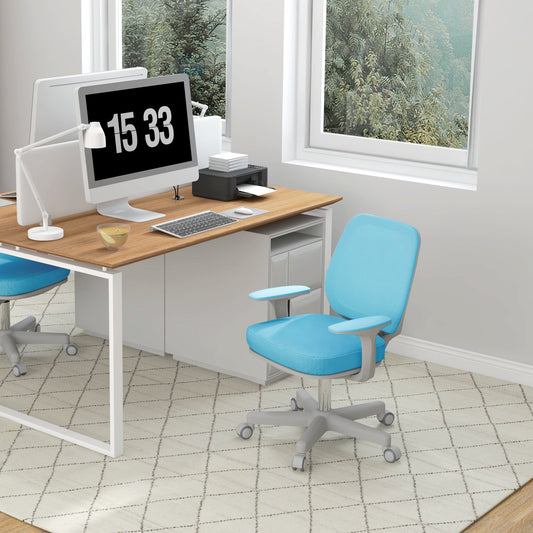 Ergonomic Reclining Office Chair with Adjustable Height and 5 Wheels, 55x48x82.5-94.5 cm, Blue