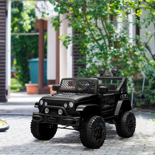 Electric Ride-On Car for Kids 3-6 Years 12V with Remote Control, Headlights and Horn, 100x64. 2x71 cm, Black