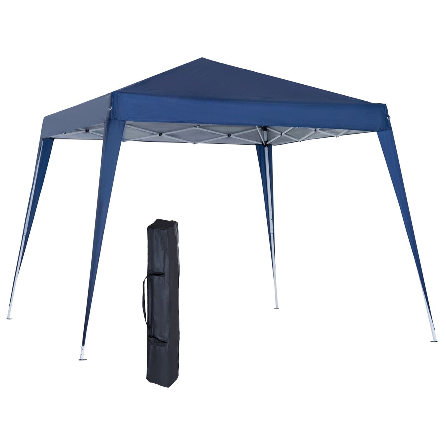 Foldable pop up Garden Gazebo with Steel Structure and Windproof Ropes, Blue