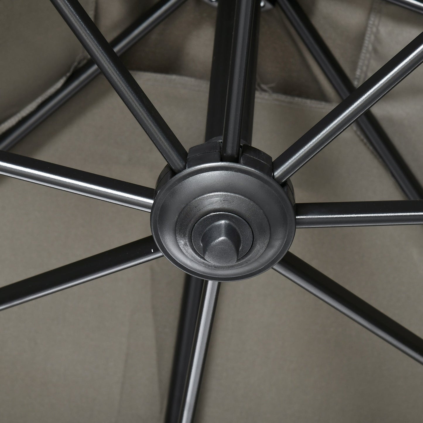 2.5x2.5m Hand Crank Garden Umbrella with 360° Rotation and Adjustable Parasol, Light Grey