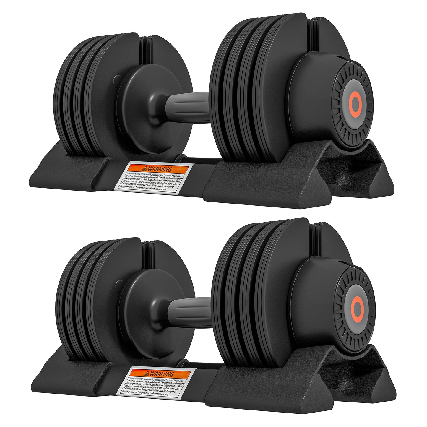 Adjustable Weight Kit with Dumbbell Rack and Non-Slip Handle, Made of Steel and ABS, 33x16x16 cm, Black
