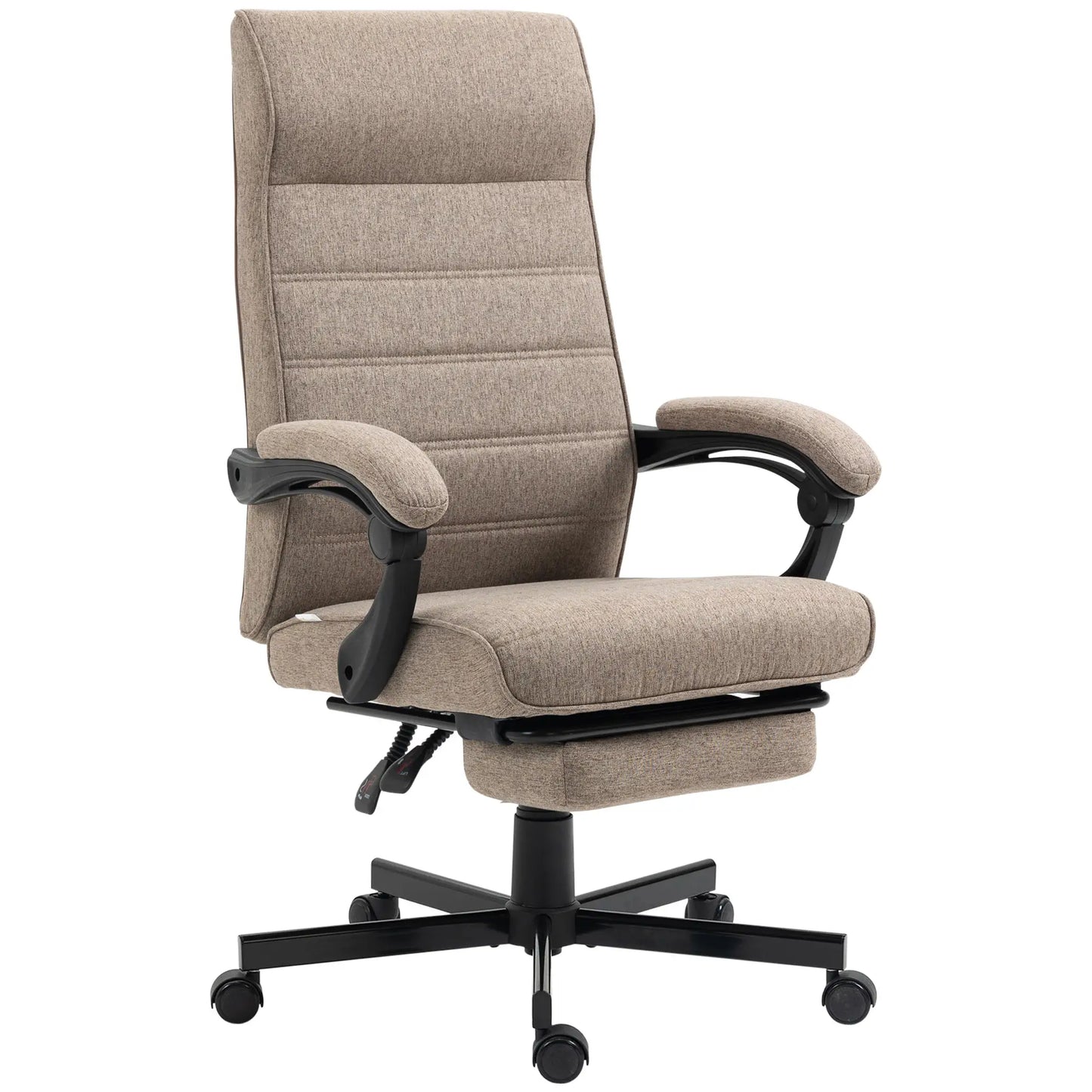 Height Adjustable Office Chair, Footrest Included and Padded Seat, 68x67x106-114 cm, Brown