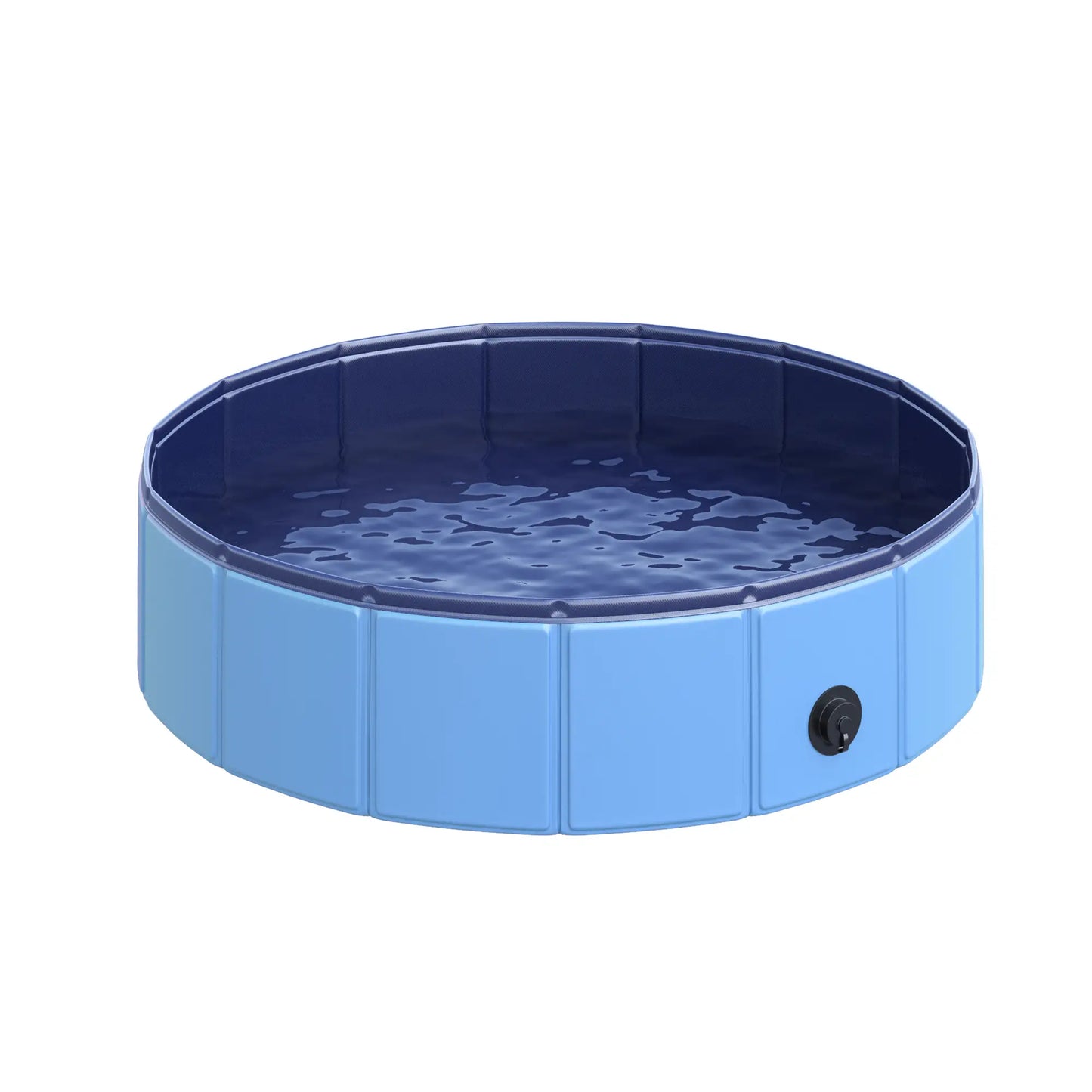 Foldable Plastic Dog Pool with Stable Edge for Pets, Ø80 x 20 cm, Blue