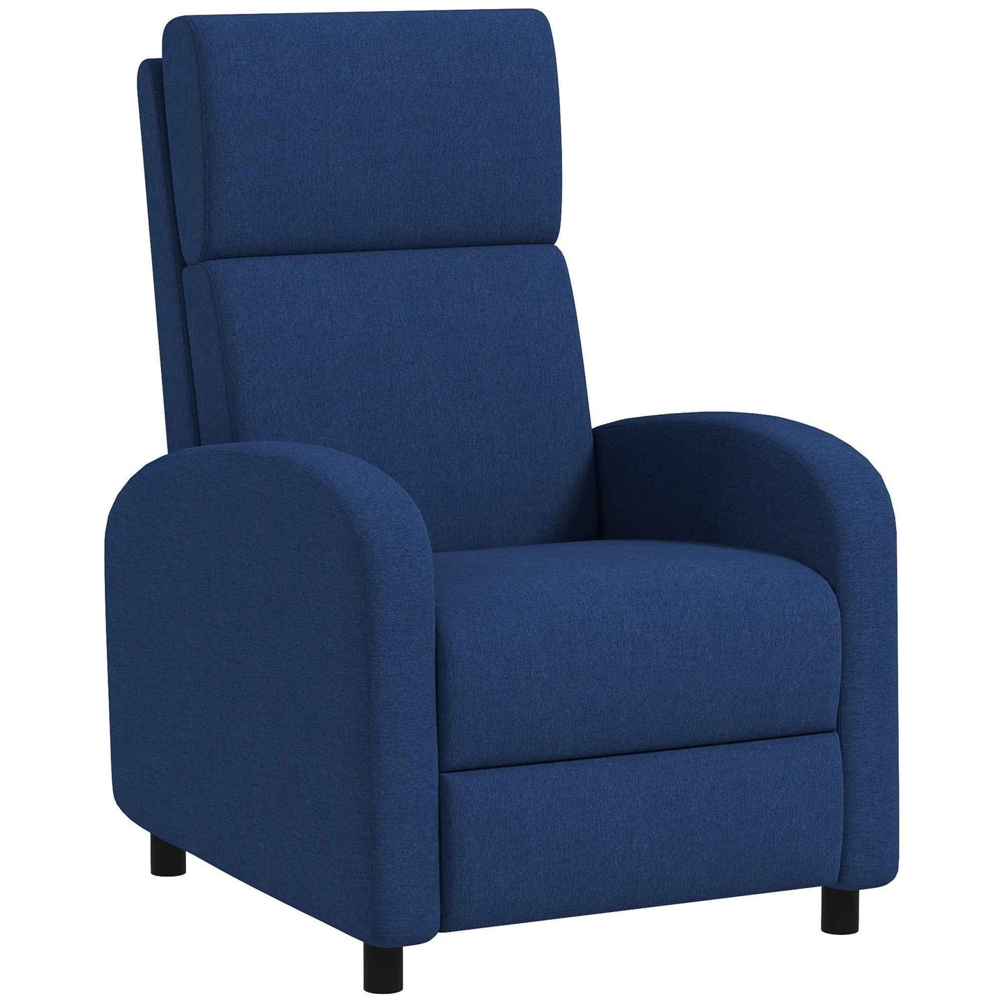 160° Manually Reclining Relaxing Chair with Fabric Footrest, Blue