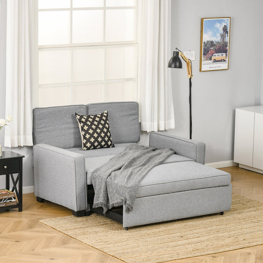 Sofa Bed at 1 Fabric square, 2 seater seat and back to 3 reclinations, 154x87x89cm - Grey