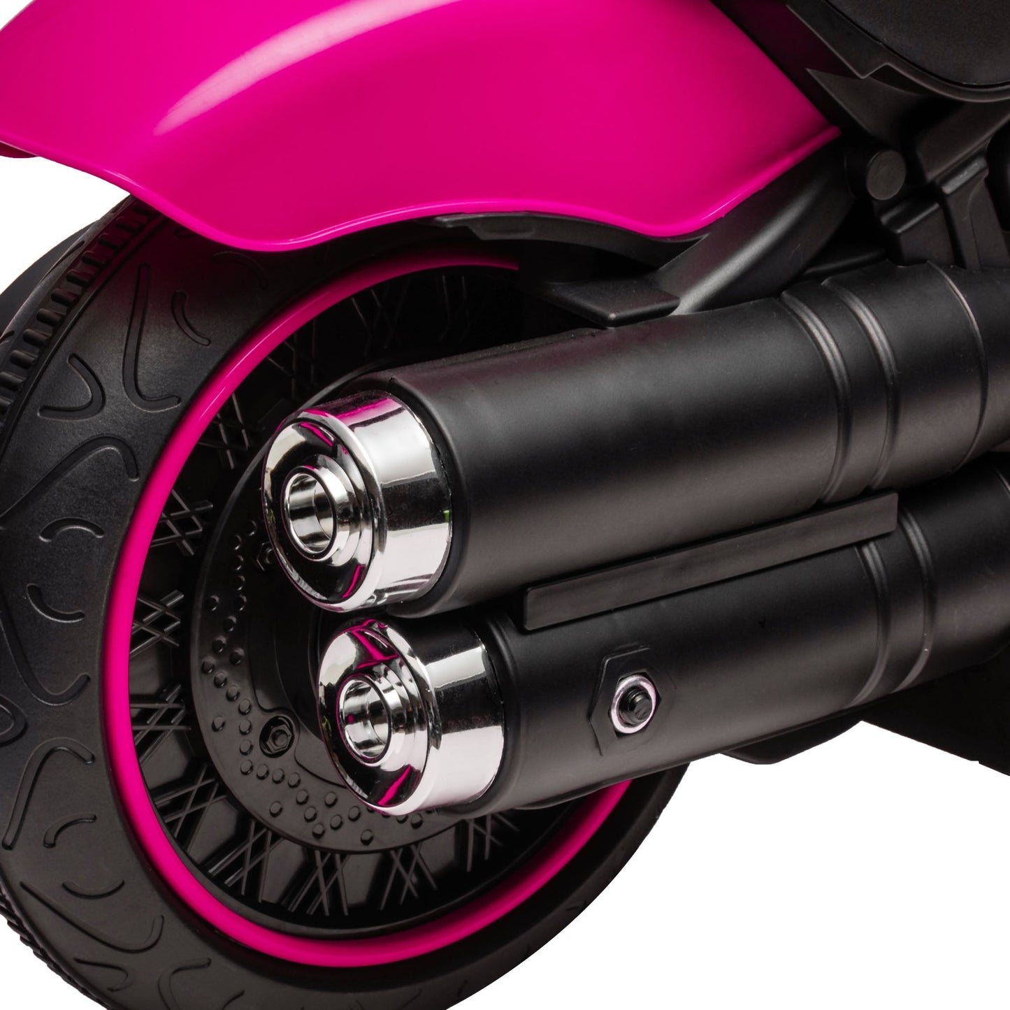 Electric Motorcycle for Children 18-36 Months with Wheels and Headlight, 76x42x57 cm, Pink and Black
