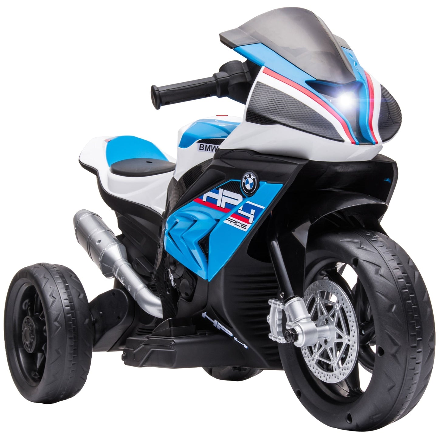 Children's Motorcycle 18-60 Months BMW HP4 Model with Headlights, Music and Pedals, in PP and Metal, 82.5x42x54 cm, Blue