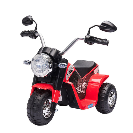 electric motorcycle for 3-wheeled children with lights and sounds, 6V rechargeable battery, speed 2 km/h, for children of 18-36 months, 72x57x56cm red