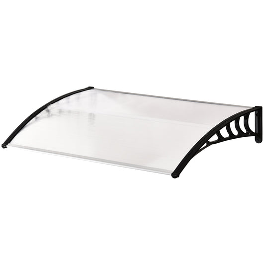 Curved Outdoor Canopy with Screws and Bolts Included, in Polycarbonate, PP and Aluminum, 122x89x24 cm