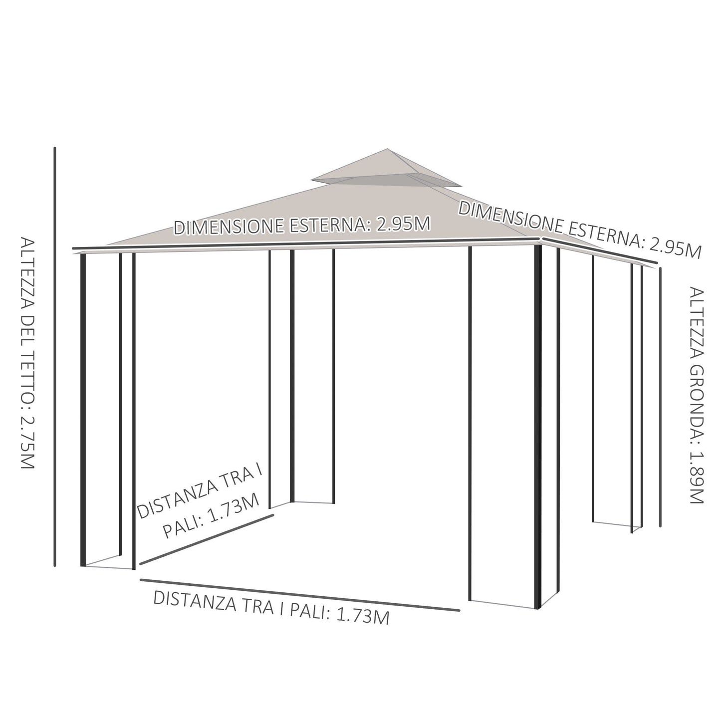 LORY | 3x3 Garden Gazebo