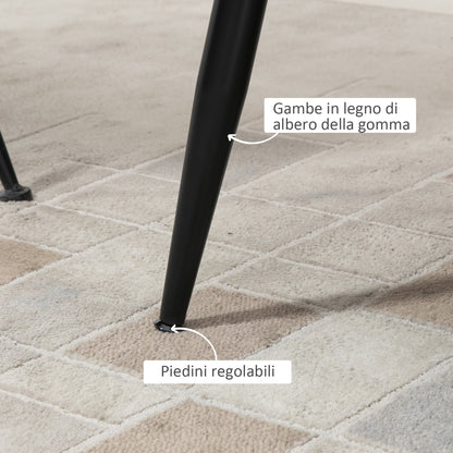 MADISON | 2 Seater Velvet Sofa with Metal Legs and Shell Backrest, 132x66x80cm, Grey