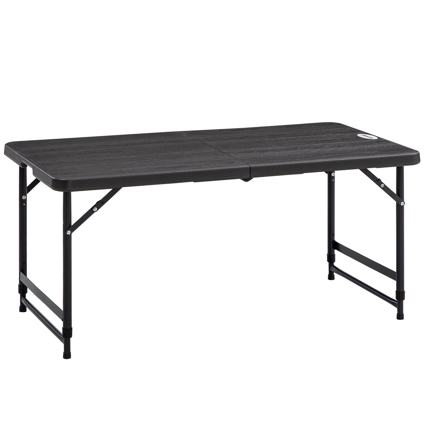 Folding Garden Table for 4 People with Adjustable Height, in Steel and HDPE, 118x60x74 cm