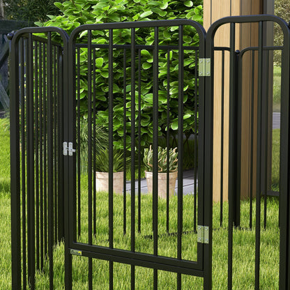 6 Panel Modular Indoor and Outdoor Dog Playpen, Steel, 164x83x80 cm, Black