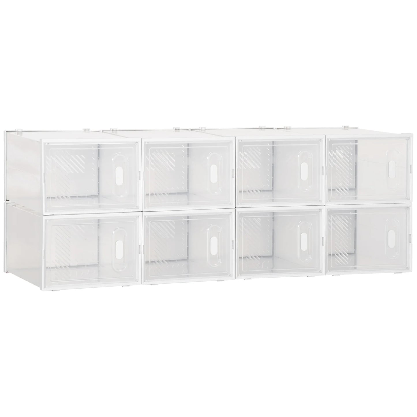 8‑Cube White Modular Shoe Rack in PP Plastic
