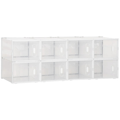 8‑Cube White Modular Shoe Rack in PP Plastic