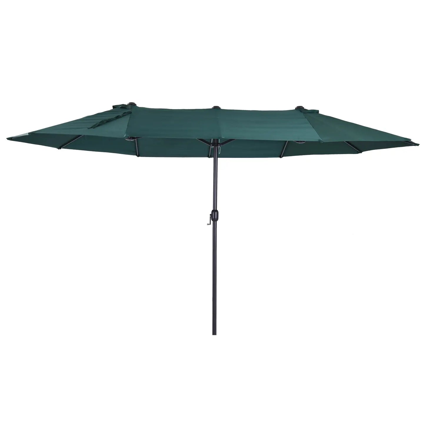 Double Garden Umbrella with Crank Opening, in Steel and Polyester, 455x265x238cm, Dark Green