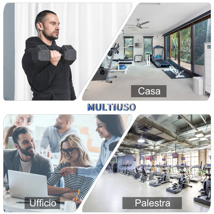 20kg Hex Dumbbell Steel & Rubber for Gym, Home & Office Workout, Black