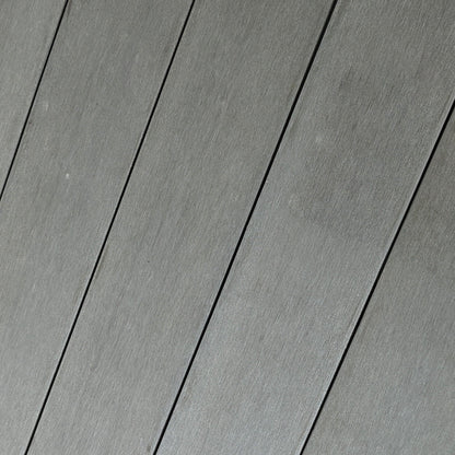 Modern Garden Coffee Table with Wood Plastic Top, Rattan and Steel, 50x50x55 cm, Grey and Black