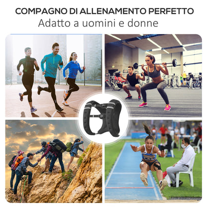 5kg Breathable Weighted Vest with Storage Pocket and Shoulder Straps, Oxford Fabric, 40x35cm, Black