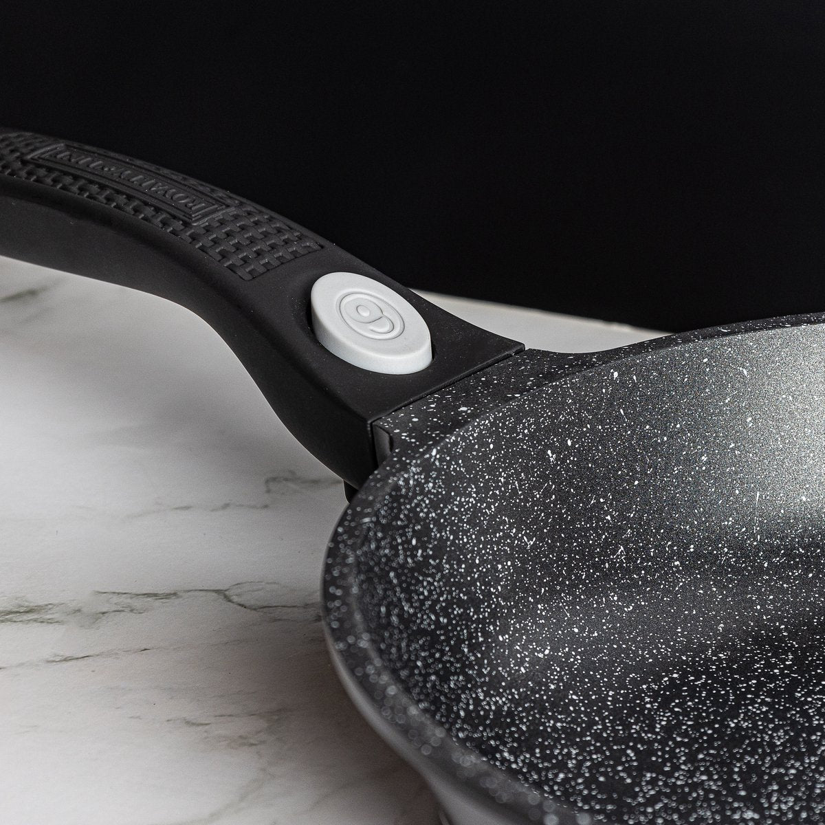 14 pcs, cookware set, black, removeable handle, marble coated, glass lids, ROYALTYLINE ES2014M-BK