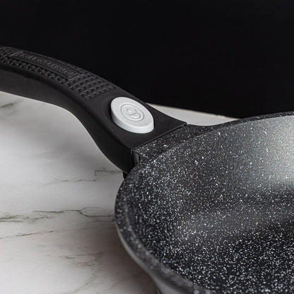 14 pcs, cookware set, black, removeable handle, marble coated, glass lids, ROYALTYLINE ES2014M-BK