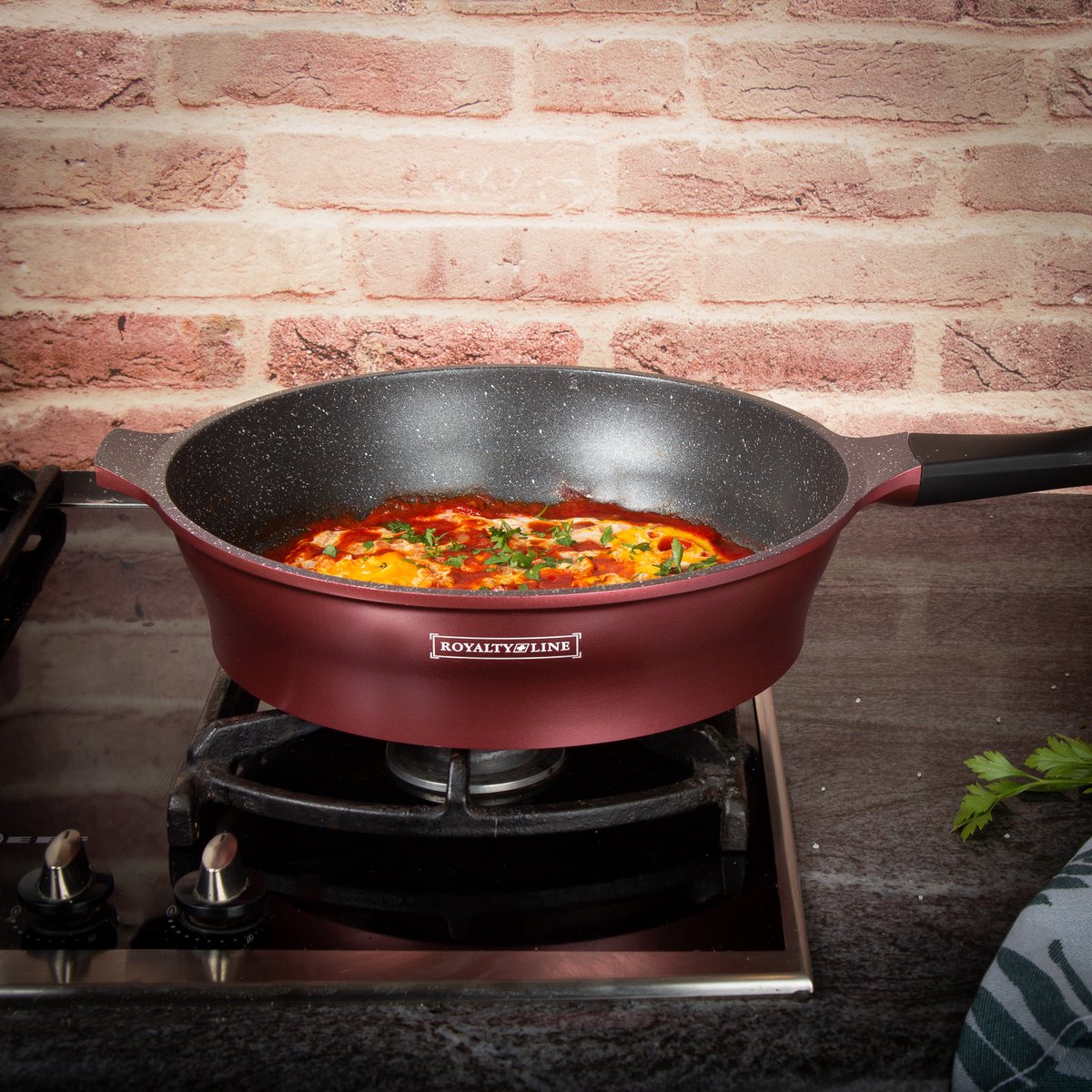 14 pcs, cookware set, burgundy, Royalty Line