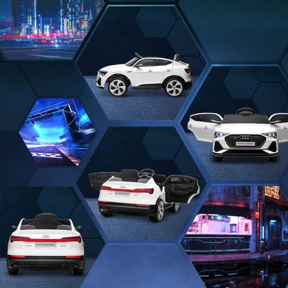 AUDI - 12V Electric Ride-On Toy Car for Kids with Remote Control, Speed 3-8km/h, Lights and Music, Age 3-5 Years, White