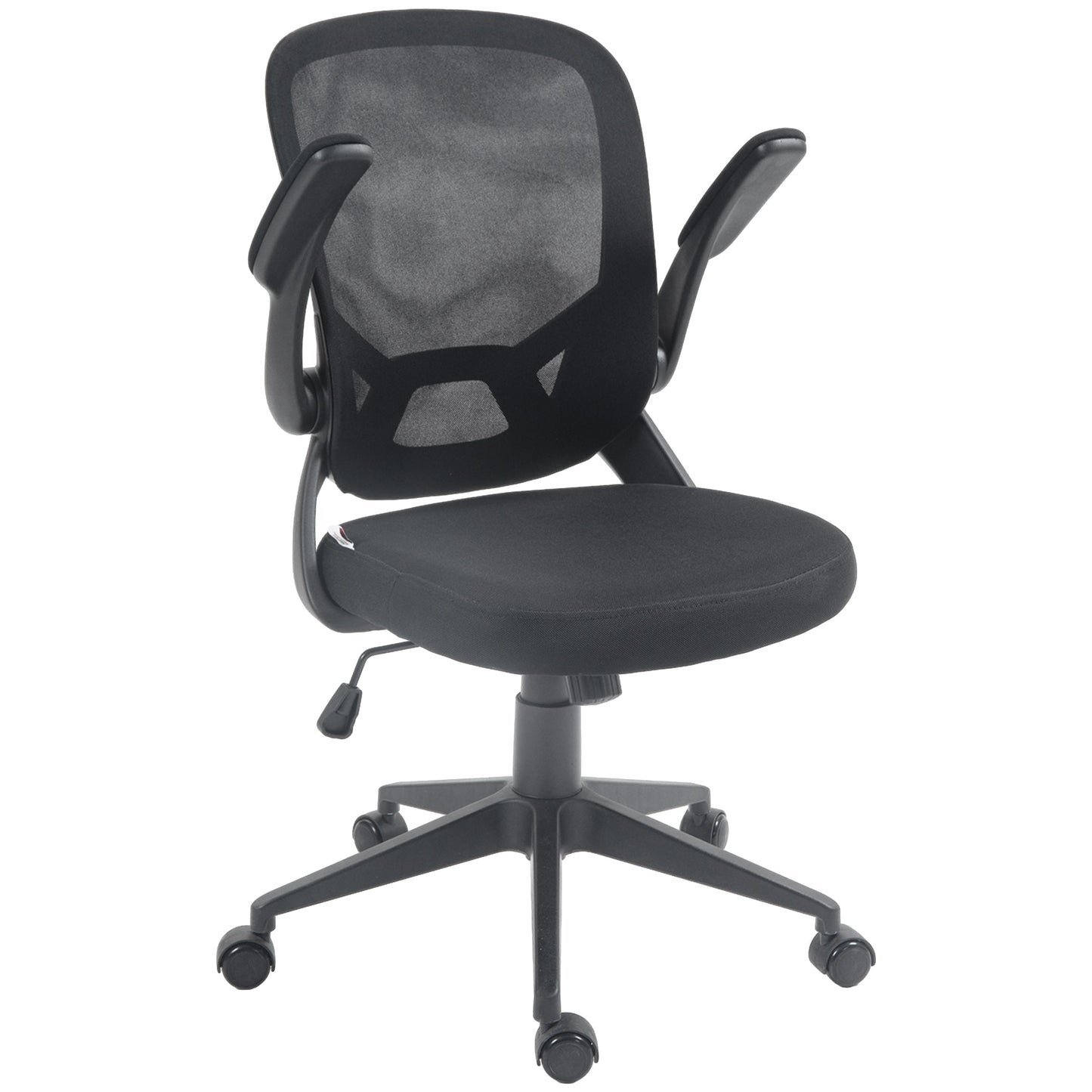 Ergonomic Office Chair with Adjustable Height, Flip-Up Armrests and Mesh Fabric, Black