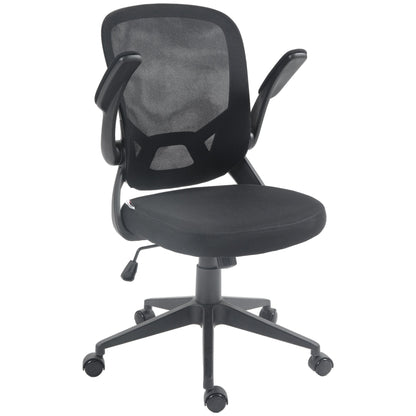 Ergonomic Office Chair with Adjustable Height, Flip-Up Armrests and Mesh Fabric, Black