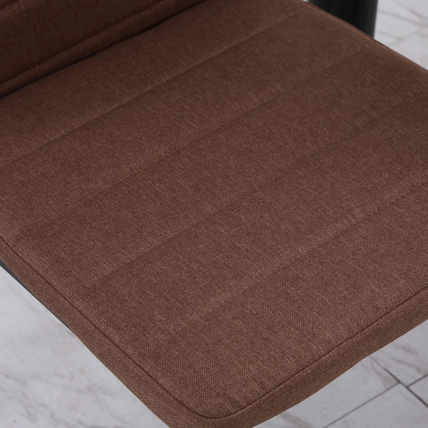 Set of 4 Upholstered Kitchen & Dining Chairs – Khaki Fabric with Metal Legs