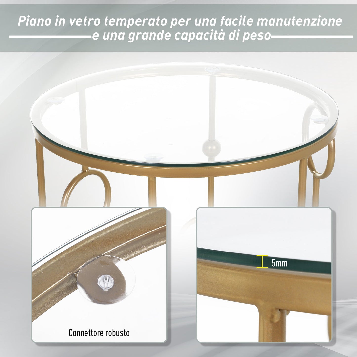 DOLCE | Set of 2 Elegant Coffee Tables | φ41x57cm & φ36x51cm