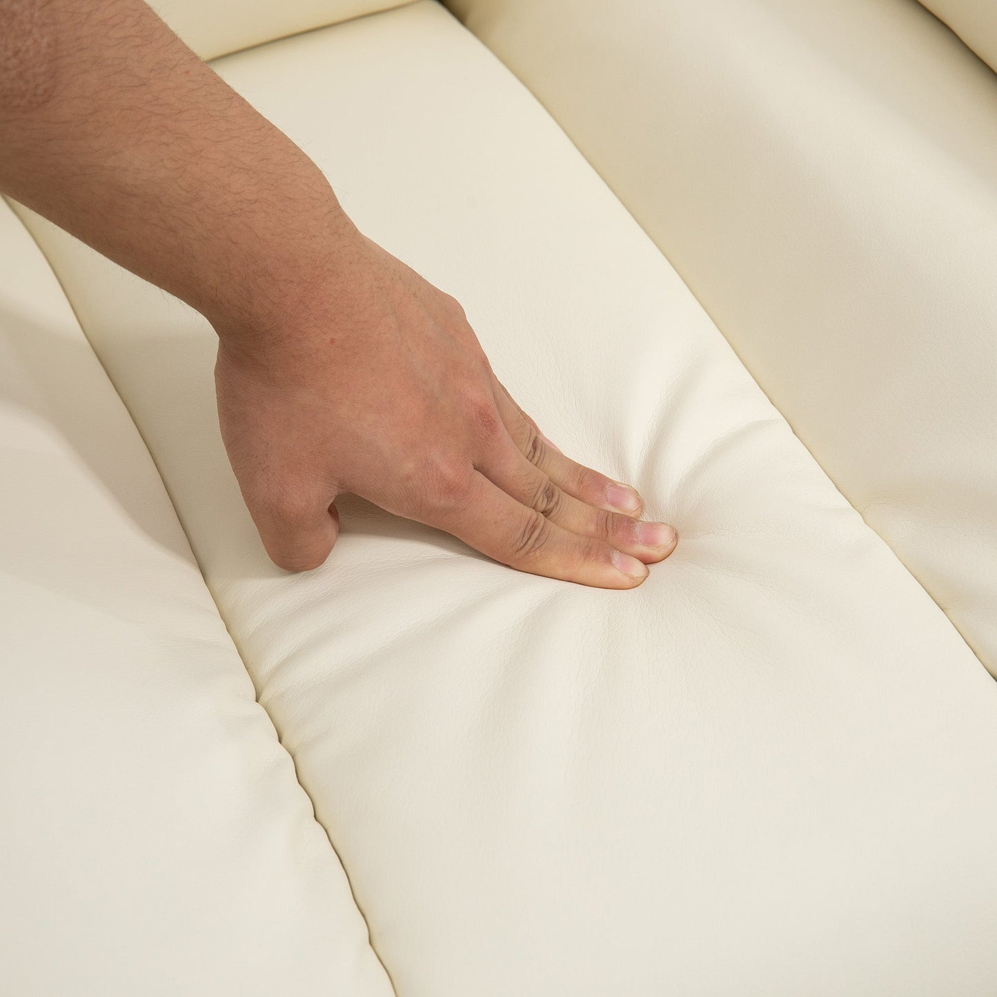 Electric Lift Recliner Chair with Thick Padding and Remote Control, 96x93x105cm, Cream