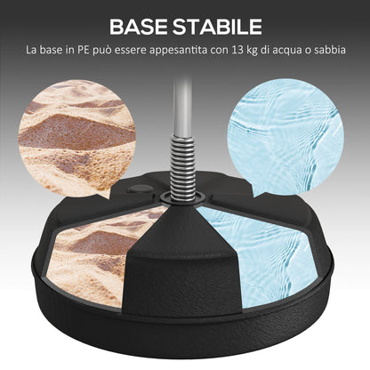 Height-Adjustable Floor Punching Ball with Gloves and Fillable Base, 43x43x126-144 cm, Red and White