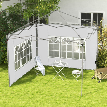 3x3 or 3x4 Gazebo Walls with Windows Included, Plastic and Oxford Fabric, 295x195 cm, White