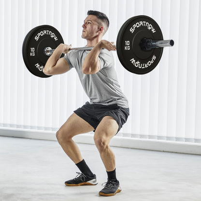 Set of 2 10kg Rubber Weight Discs with 2"/5 cm Hole for Dumbbells and Barbells, Black