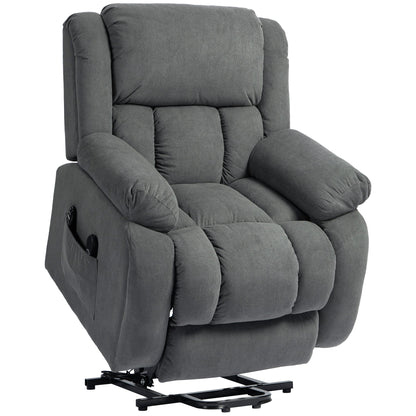 Lift Massage Reclining Chair with 2 Pockets and Remote Control, 93x104x105 cm, Grey