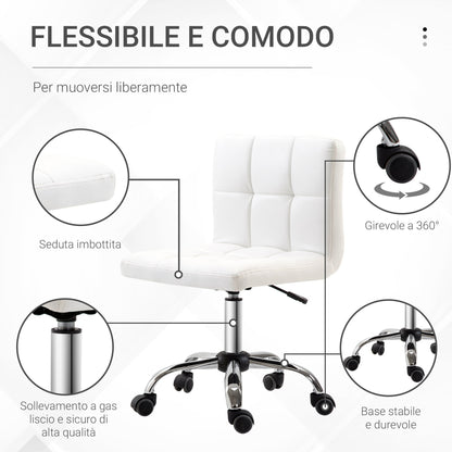 Ergonomic Office Chair, Swivel Chair, Height-Adjustable Synthetic Leather 46 × 51 × 80-92cm