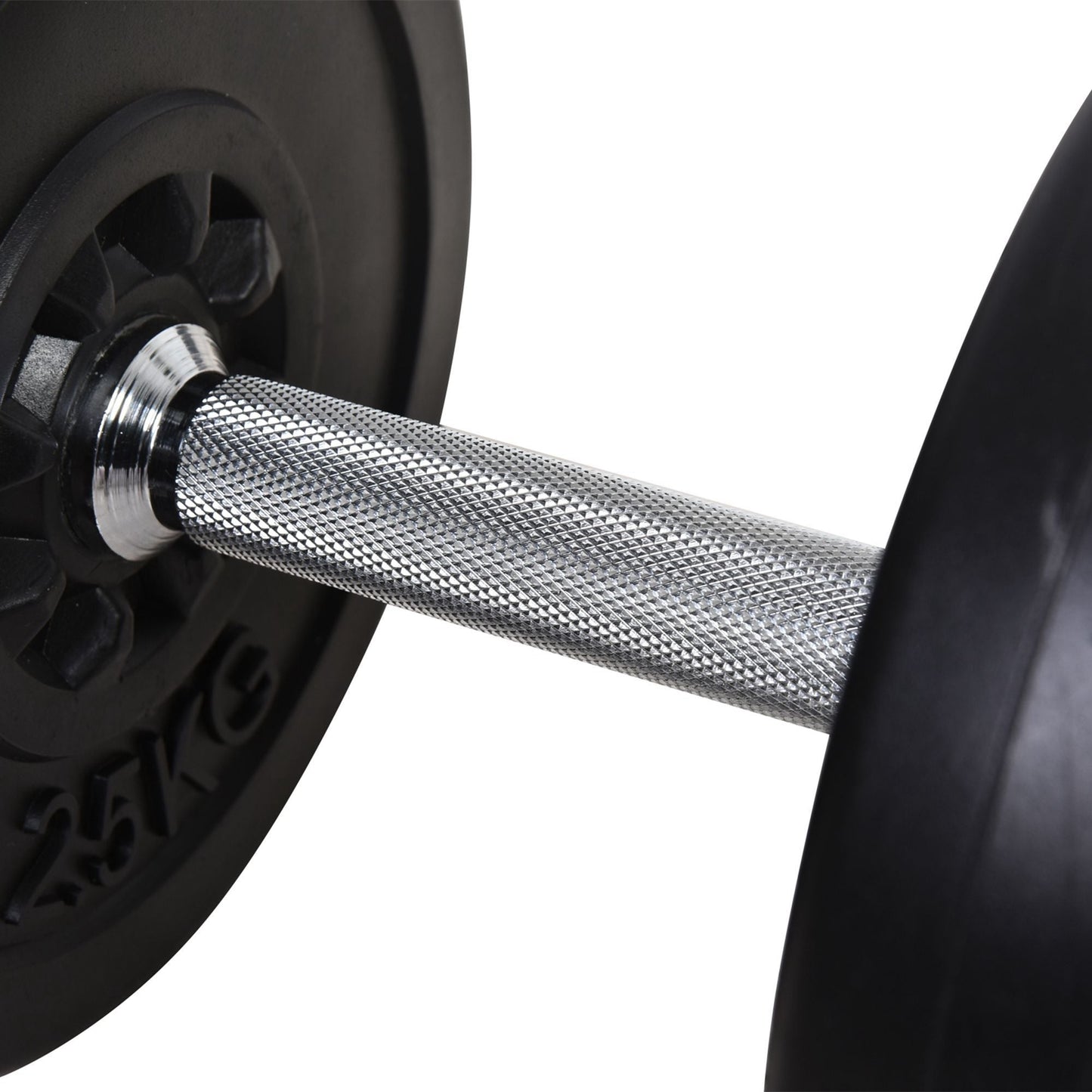 65kg Barbell and Disc Set with 2 Dumbbells, Gym Barbell Dumbbells with 14 Steel and Plastic Discs
