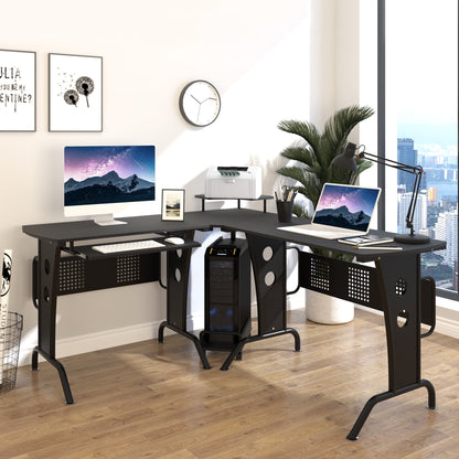 Desk Angular Gaming and Salvaspazio with black removable keyboard shelf