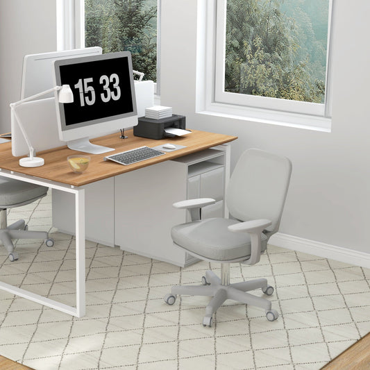 Ergonomic Reclining Office Chair with Adjustable Height and 5 Wheels, 55x48x82.5-94.5 cm, Grey