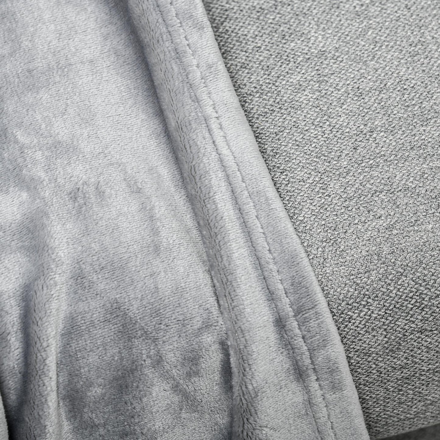 Grey 330 GSM Reversible Flannel Blanket for Indoor and Outdoor Use, 203x152x0.5 cm, Grey