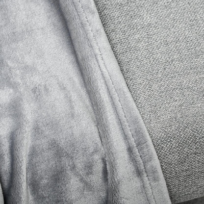 Grey 330 GSM Reversible Flannel Blanket for Indoor and Outdoor Use, 203x152x0.5 cm, Grey