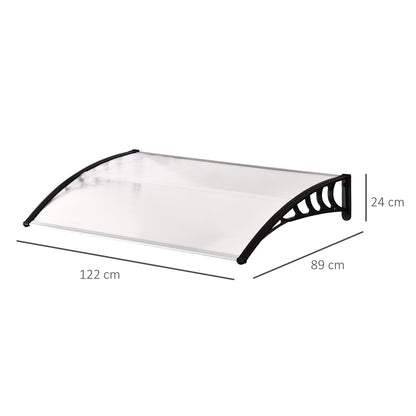 Curved Outdoor Canopy with Screws and Bolts Included, in Polycarbonate, PP and Aluminum, 122x89x24 cm
